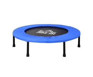 HOMCOM Trampoline Aerobic Rebounder Indoor Outdoor Fitness Round Jumper 91cm, Compact, w/ Sponge Edge, Blue Aosom UK