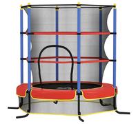 HOMCOM Trampoline for Kids w/Enclosure Net Built-in Zipper 3-10 Year in Blue HOMCOM Blue
