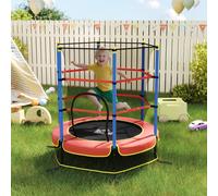 HOMCOM Trampoline for Kids w/Enclosure Net Built-in Zipper 3-10 Year in Blue HOMCOM Blue
