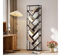 HOMCOM Tree Bookshelf 10 Tier Standing Bookcase for Home Office in Grey HOMCOM Grey