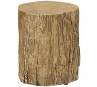 HOMCOM Tree Stump End Table, Round Concrete Side Table for Indoor and Outdoor Use, Natural Wood Effect