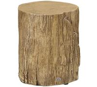 HOMCOM Tree Stump Side Table, Round Concrete End Table for Indoors and Outdoors, Natural Wood Effect