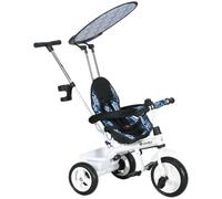 HOMCOM Trike 6 in 1 Baby Trike Push Handle for 18Months-5 Years Blue | Tricycle for Kids, Removable Canopy, 5-Point Seat Harness, Storage Basket