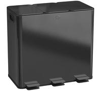 HOMCOM Triple Kitchen Bin 3 x 20L Pedal Bin Stainless Steel Black