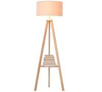 HOMCOM Tripod Floor Lamp Freestanding with Storage Shelf 154cm Cream