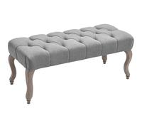 HOMCOM Tufted Upholstered Accent Bench Window Seat Bed End Stool Fabric Ottoman for Living Room, Bedroom, Hallway