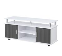 Homcom Tv Cabinet Stand Entertainment Center Media Console Storage In White White