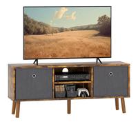 HOMCOM TV Cabinet Stand Unit for TVs up to 50'' with Foldable Drawers, Entertainment Centre for Living Room Rustic Brown Aosom UK