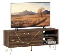 HOMCOM TV Stand Cabinet 130cm TV Unit w/ Adjustable Shelves for Living Room - Brown