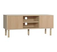HOMCOM TV Stand Cabinet for TVs up to 50" with Sliding Doors, Natural, Brown