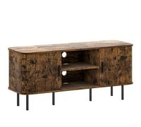 HOMCOM TV Stand Cabinet for TVs up to 55 Inches, TV Unit with Storage Shelves and Cupboard for Living Room, Rustic Brown