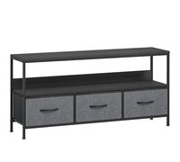 HOMCOM TV Stand Cabinet with 3 Foldable Drawers - Black
