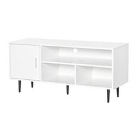 HOMCOM TV Stand Cabinet with Shelves and Cable Hole for Living Room - White | TJ Hughes