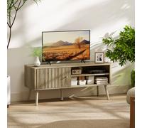 Homcom Tv Stand Cabinet With Storage For Tvs Up To 55 Inches, Oak In Light Oak Light Oak One Size
