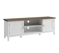 HOMCOM TV Stand for TVs up to 42 Inch, Farmhouse Entertainment Center with 2 Open Shelves, 2 Cabinets and Thick Top