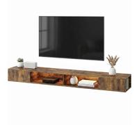 Homcom Tv Stand With Rgb Led Lights For 75-Inch Tv In Brown Brown