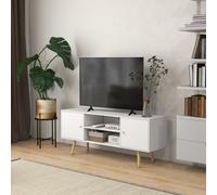 HOMCOM TV Unit Cabinet (TV Up To 55'') w/ Shelves - White, White