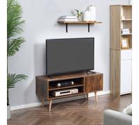 HOMCOM TV Unit Cabinet For TVs Up To 55" Brown, Brown