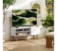 HOMCOM TV Unit Cabinet for TVs up to 55Inches with Cupboard Shelves, White HOMCOM White