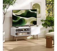 Homcom Tv Unit Cabinet For Tvs Up To 55Inches With Cupboard Shelves, White White One Size