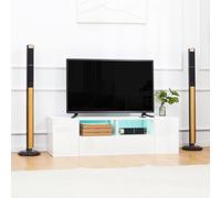 TV Unit Cabinet for TVs up to 60", TV Stand with LED Lights, White HOMCOM White One Size