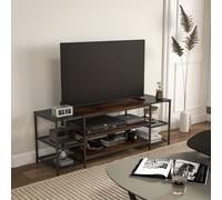 HOMCOM TV Unit Cabinet For TVs Up To 65" Brown And Black, Black