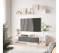 Homcom Tv Unit Cabinet For Tvs Up To 65 Inches W/ Wall Shelf And Storage Cabinet In White White One Size