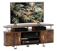 TV Stand Cabinet with Storage Shelves Cupboard Living Room HOMCOM Brown One Size