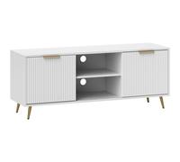Homcom TV Unit Fluted 2 Doors White/Gold