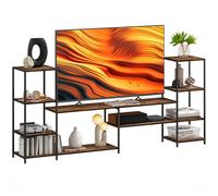 HOMCOM 8 Shelf Brown and Black Industrial TV Unit - Size: 93 x 33 x 192cm - Wilko