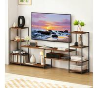 HOMCOM TV Unit for TVs up to 60 Inches, Industrial TV Stand with Shelves - Rustic Brown - 212W x 33D x 93H cm