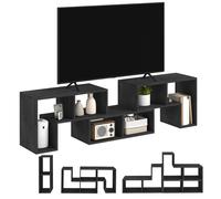 HOMCOM TV Unit for TVs up to 75 Inches, Free Combination TV Stand, Grey, Grey
