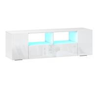 Homcom TV Unit High Gloss LED Lighting White L:137cm