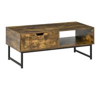 HOMCOM TV Unit Industrial 1 Drawer Rustic Brown/Black 106cm