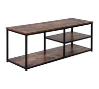 HOMCOM TV Unit Industrial Shelves Rustic Brown/Black 120cm