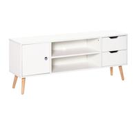 Homcom TV Unit Scandi 2 Drawers White/Oak Effect L:120cm