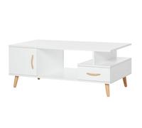 Homcom TV Unit Scandi Storage White/Oak Effect L:100cm
