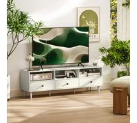 HOMCOM TV Unit, TV Cabinet for up to 75", with Drawers, Shelves, White, White