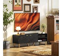 Homcom Tv Unit, Tv Stand Cabinet With Shelves And Storage Cupboard In Black Black