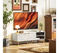 HOMCOM TV Unit, TV Stand Cabinet with Shelves and Storage Cupboard, White, none