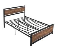 HOMCOM Twin Size Metal Bed Frame, Full with Headboard & Footboard, Strong Slat Support & Underbed Storage Space, No Box Spring Needed Aosom UK