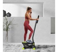 HOMCOM Twister Stepper, Step Machine, Aerobic Exercise Workout Machine w/ Adjustable Resistance, LCD Screen and Handlebars - Grey Grey