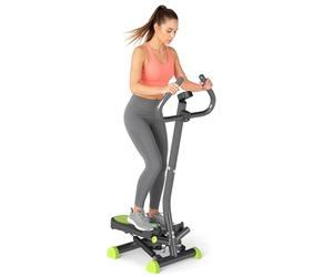 HOMCOM Twister Stepper, Step Machine, Aerobic Exercise Workout Machine w/Adjustable Resistance, LCD Screen and Handlebars - Grey