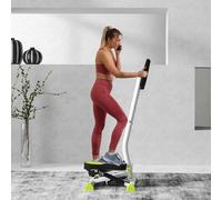HOMCOM Twister Stepper, Step Machine Aerobic Exercise Workout Machine with Adjustable Resistance, LCD Screen & Handlebars, White White
