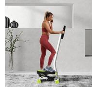 Adjustable Stepper Aerobic Ab Exercise Fitness Workout Machine with LCD Screen & Handlebars - White - HOMCOM | TJ Hughes