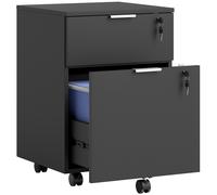 HOMCOM Two-Drawer Lockable Filing Cabinet - Black