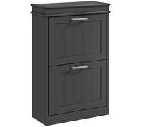 HOMCOM Two-Drawer Minimalistic 10-Shoe Cabinet - Black