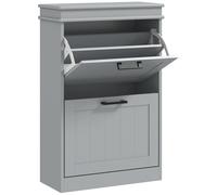 HOMCOM Two-Drawer Minimalistic Shoe Storage Cabinet, for 10 Shoes, Grey
