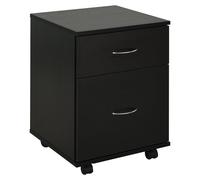 HOMCOM Two Drawer Wheeled Cabinet - Black - Home Living | TJ Hughes
