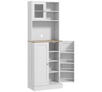 HOMCOM Two-Part Kitchen Storage Cabinet - White